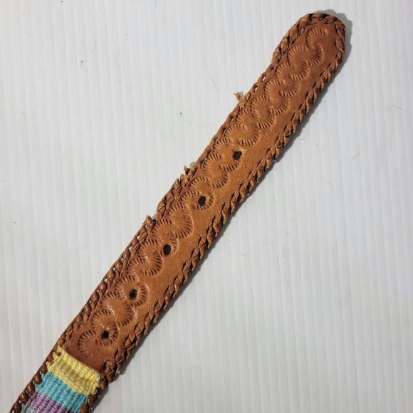 ❤️ 3 for $35 Handmade Aztec Tribal Southwestern Leather Colourful Belt - Picture 6 of 6